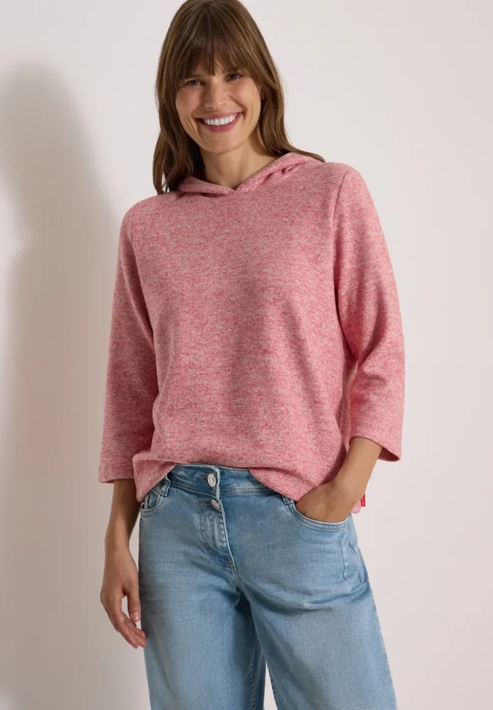3/4-Arm Shirt im Melange-Look
