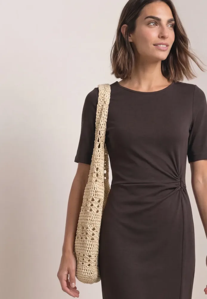 Midikleid aus Jersey in Wickel