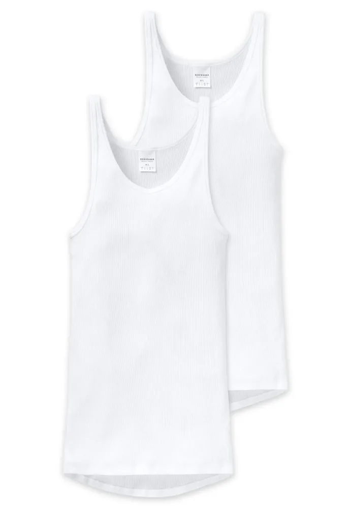 Schiesser - Tanktop Doppelripp, für Herren, Weiss, Größe M