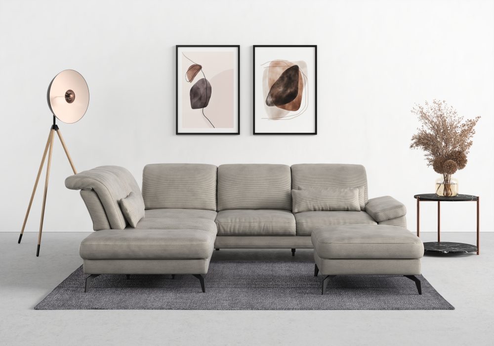 sit&more Ecksofa »Cabana«, Ottomane, wahlweise mit Sitztiefen-,Armlehnen- und Kopfteilfunktion