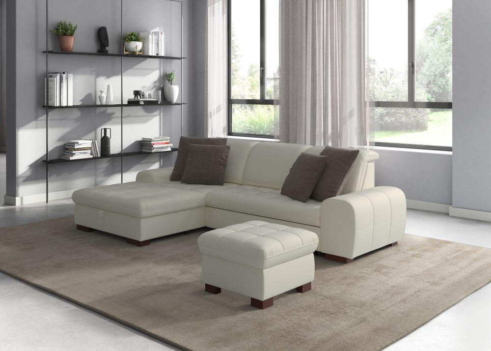 sit&more Ecksofa, wahlweise mit Bettfunktion, Bettkasten und Kopfteilverstellung, auch erhältlich in dem besonders leicht mit Wasser zu reinigendem 