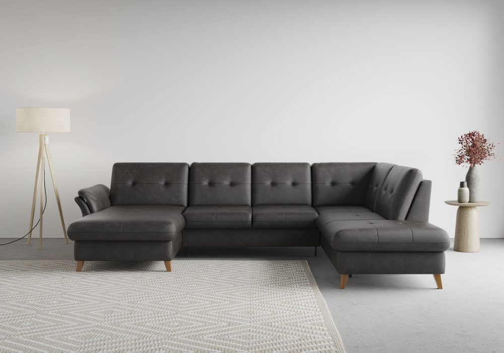 sit&more Wohnlandschaft »Göteborg«, inklusive Sitztiefenverstellung und Federkern, wahlweise mit Bettfunktion und Bettkasten