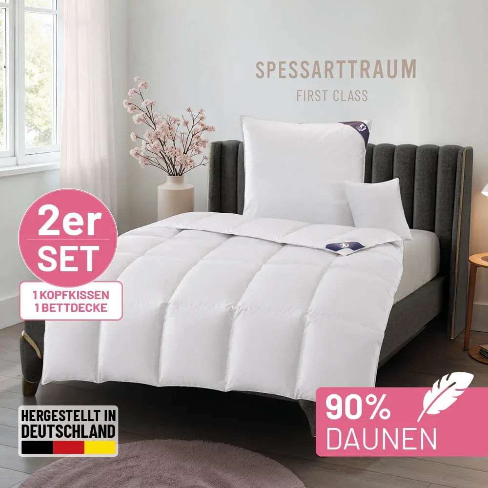 SPESSARTTRAUM Daunenbettdecke + Federkissen 