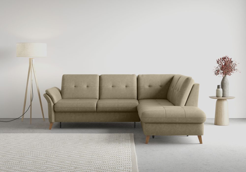 sit&more Ecksofa »Göteborg«, inklusive Sitztiefenverstellung und Federkern, wahlweise mit Bettfunktion und Bettkasten
