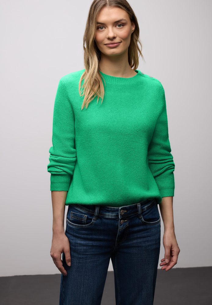 STREET ONE Strickpullover mit Knopfdetail