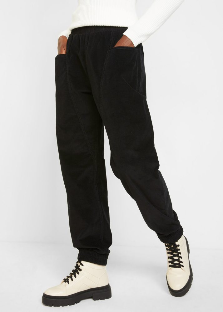 bonprix Cordhose aus Baumwoll-Mix, mit grossen Eingrifftaschen, lockere Passform