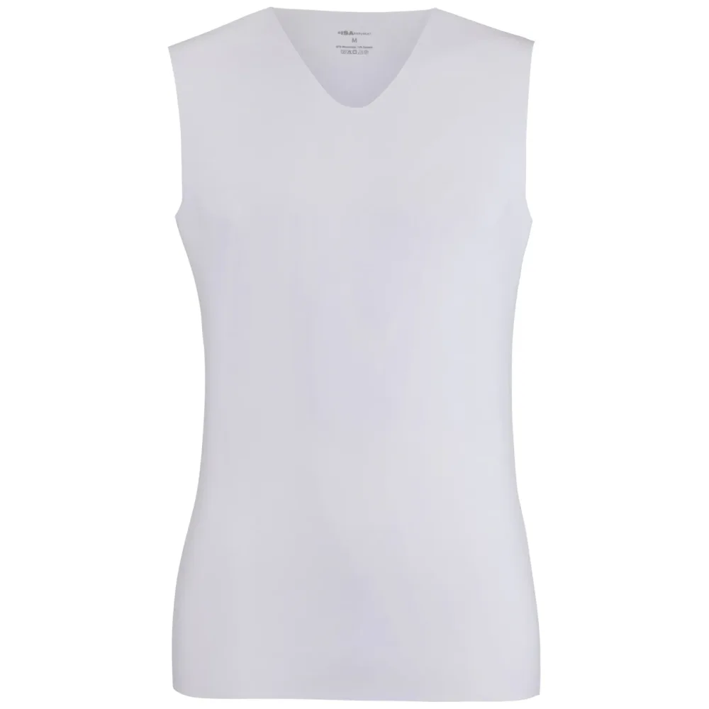 ISA bodywear - T-Shirt, Body Fit, ärmellos, für Herren, Weiss, Größe XL