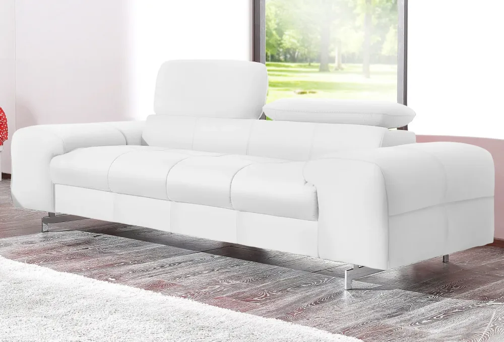 COTTA 2-Sitzer Big-Sofa mit Kopfteilverstellung, edle Metallkufen