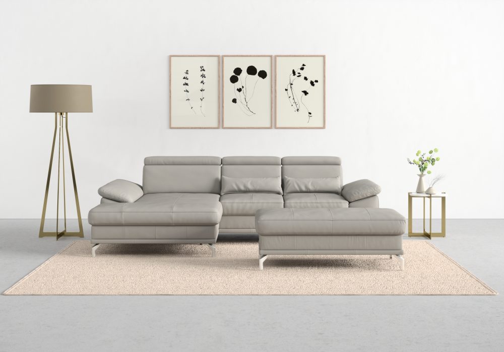 sit&more Ecksofa »Cabrio«, mit Sitztiefen- und Armteilverstellung sowie Federkern, 2 Nierenkissen