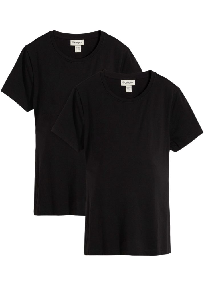 bonprix Umstandsshirt Packung, 2 lässige Passform, Kurzarm, mit Stillfunktion