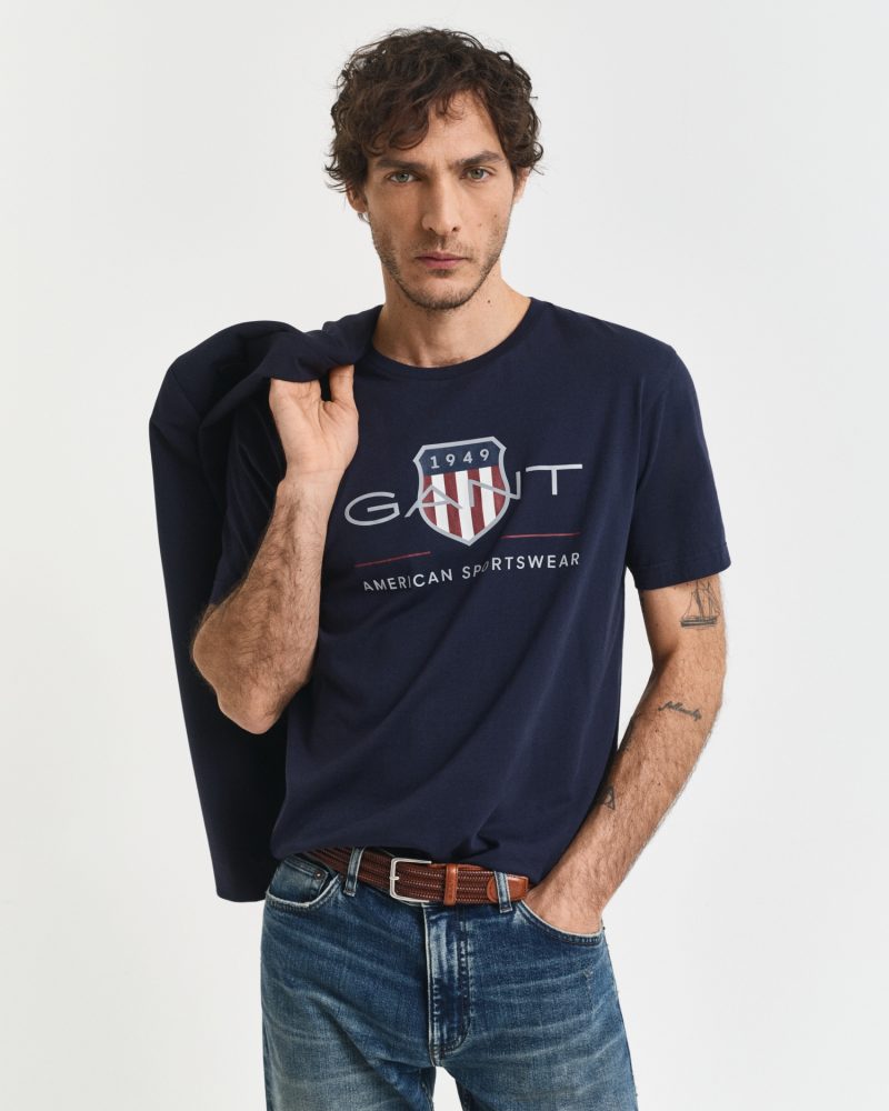 Gant - T-Shirt, für Herren, Marine, Größe L