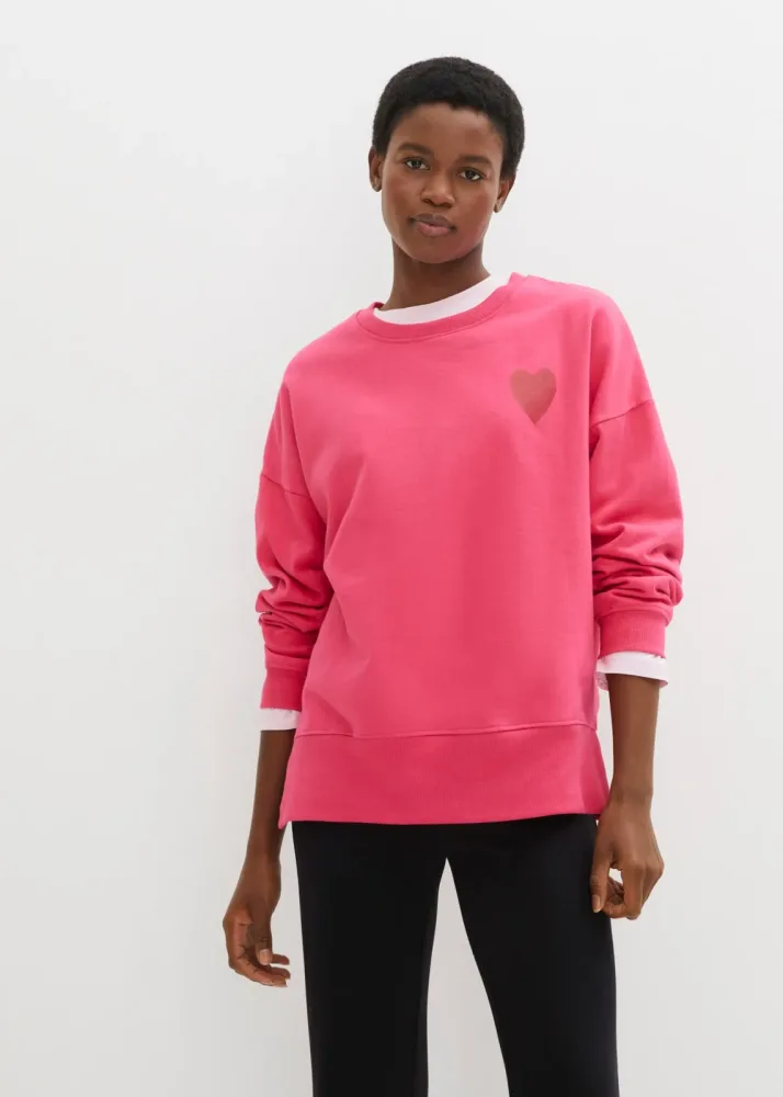 bonprix Sweatshirt, lässiger Schnitt, überschnittene Schulter, Oversize-Passform