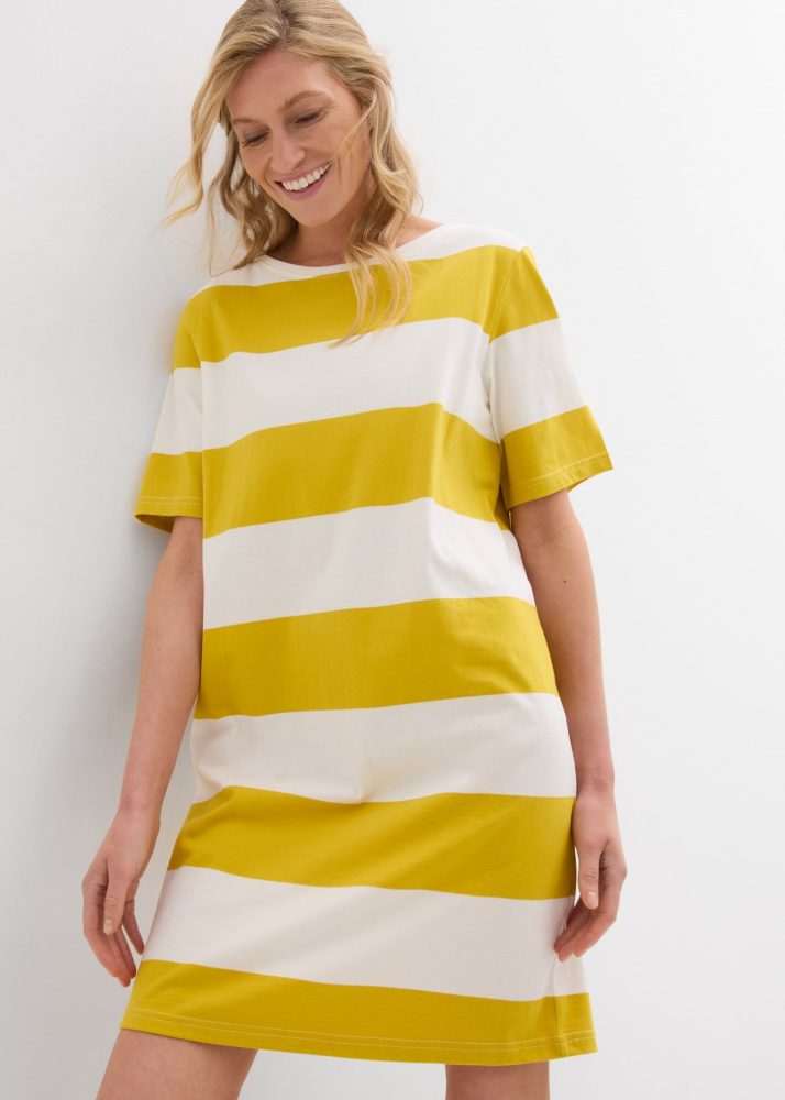 bonprix Jerseykleid Oversize-Passform, aus Baumwolle, Kurzarm-Design, Boxykleid