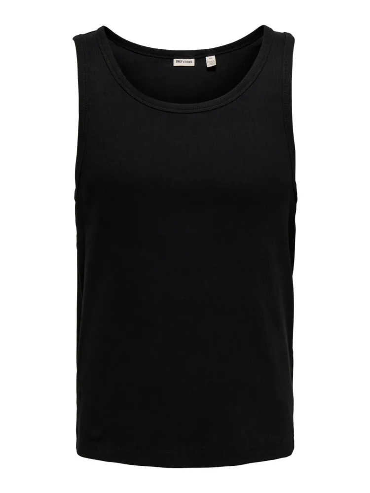 Only & Sons ONSTANNER geripptes Tanktop - Black S Herren