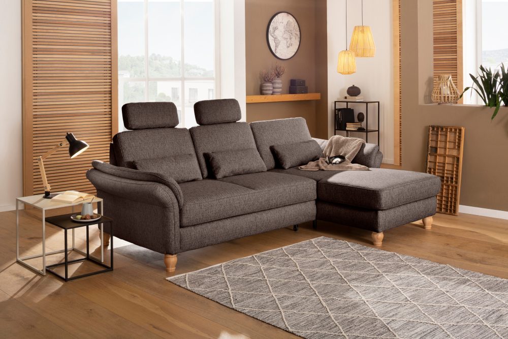 Home affaire Ecksofa »Palazzo«, incl. Sitztiefenverstellung, wahlweise mit Bettfunktion und Stauraum,Federkern