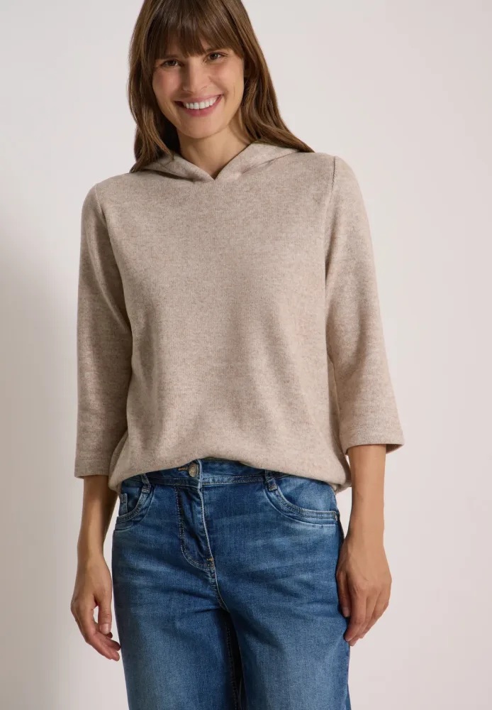 3/4-Arm Shirt im Melange-Look