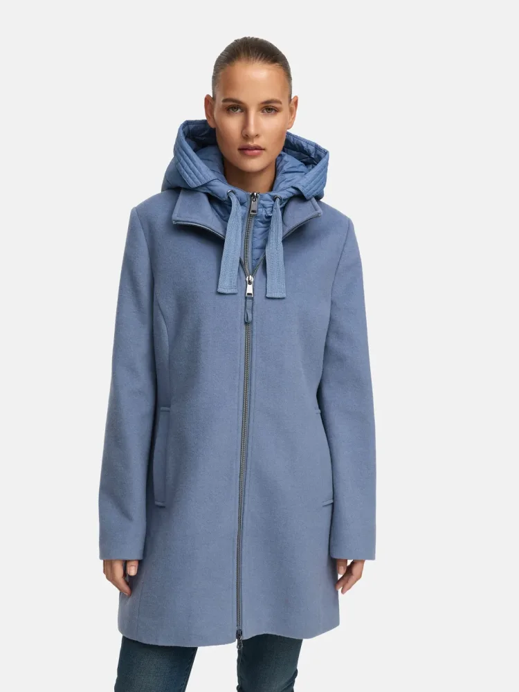 MANISA Wolljacke mit Kapuze mit herausnehmbarer Kapuze