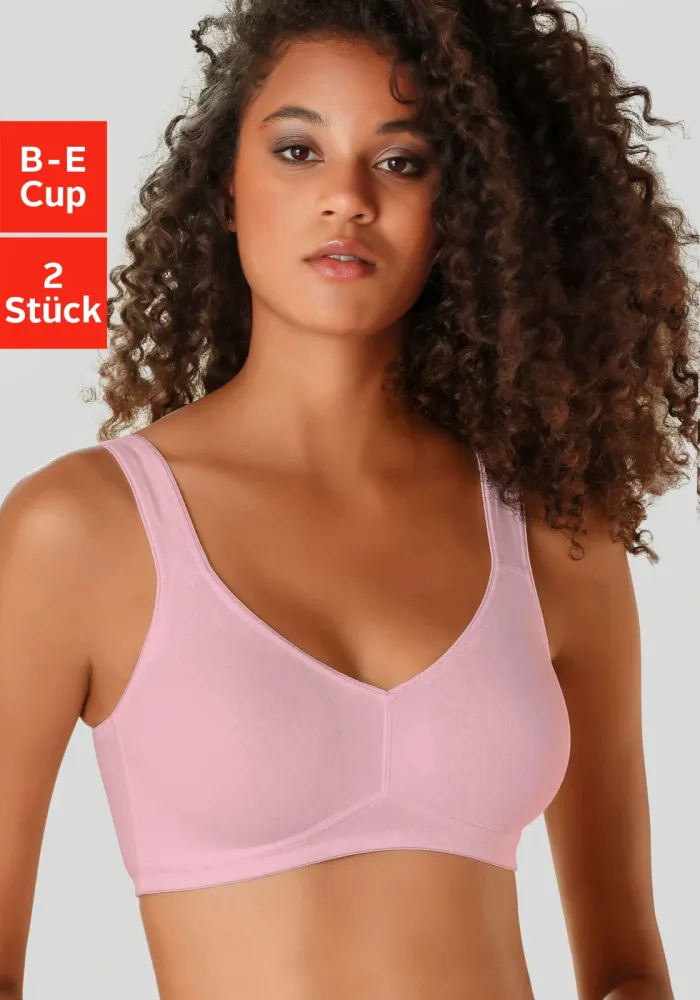 petite fleur Soft-BH Packung, ohne Bügel, Baumwolle – auch ideal für grosse Grössen, bequemer BH