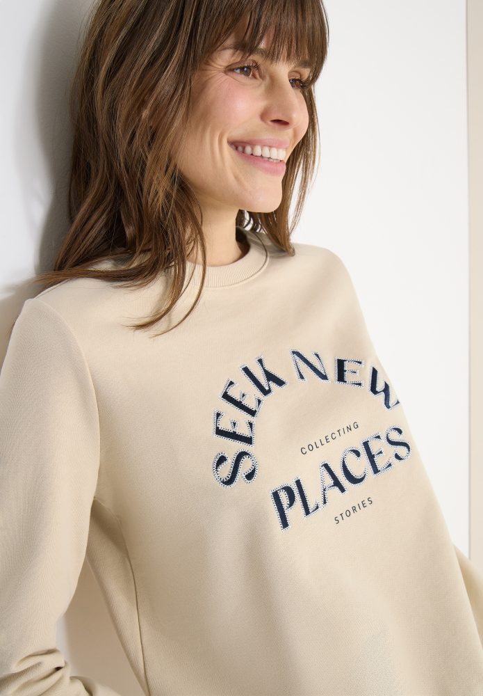 Cecil Sweatshirt, mit feiner Stickerei auf der Vorderseite
