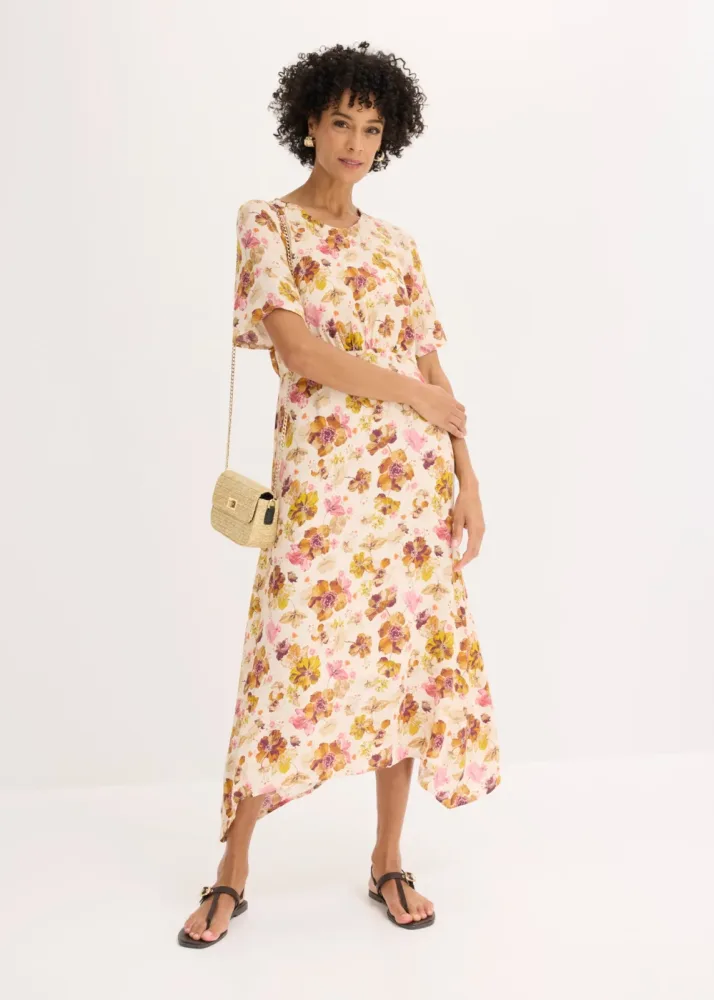 bonprix Kleid mit asymmetrischem Saumbeige 54Damen