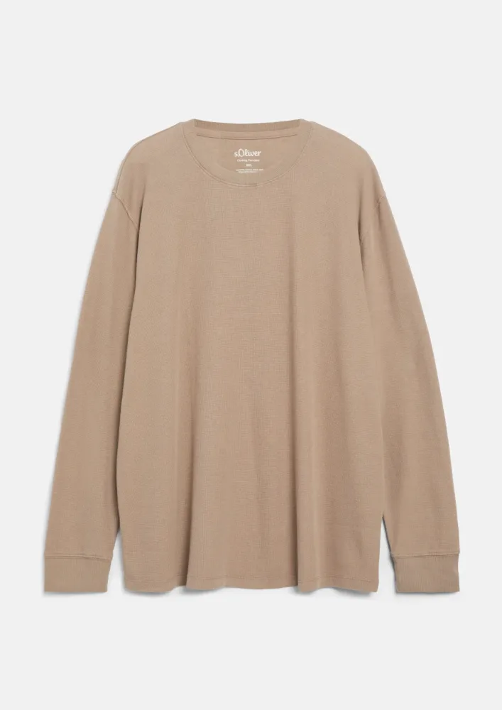 s.Oliver Men Big Sizes Langarmshirt Rippblende und gerippte Ärmelbündchen sorgen für einen guten Sitz