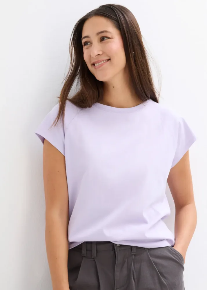 bonprix T-Shirt bequeme Passform, Raglan-Kurzarm, aus Baumwolle