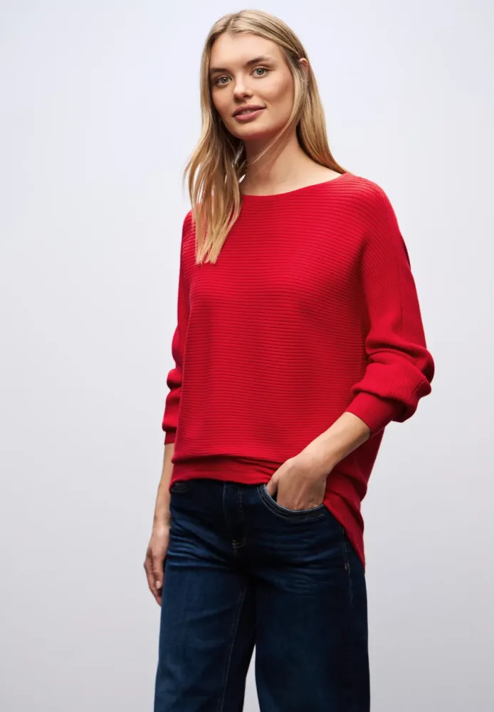 STREET ONE Strickpullover mit feiner Struktur und weitem Schnitt