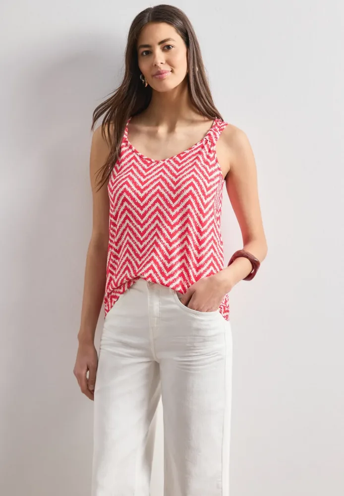 STREET ONE Shirttop Sommertop mit grafischem Muster