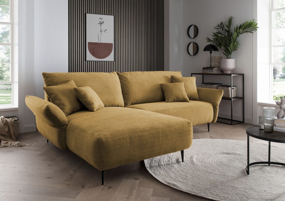 INOSIGN Ecksofa, inklusive Armlehnenverstellfunktion, 4x Zierkissen gratis