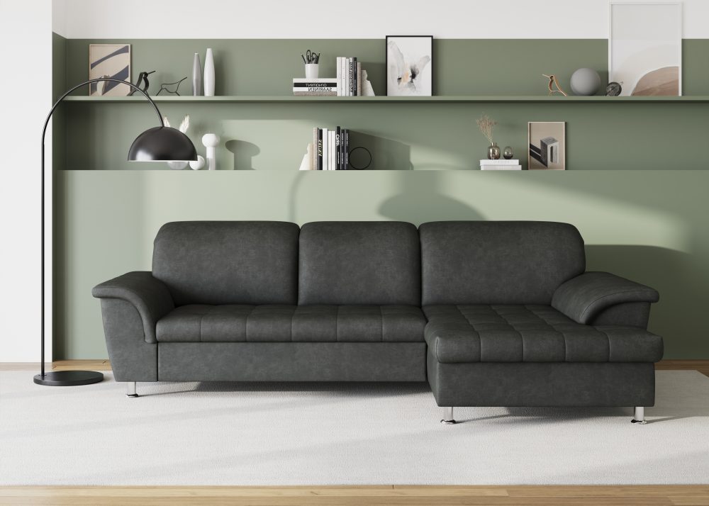 DOMO collection Ecksofa »Franzi«, wahlweise mit Bettfunktion, Bettkasten und Kopfteilverstellung, frei im Raum stellbar