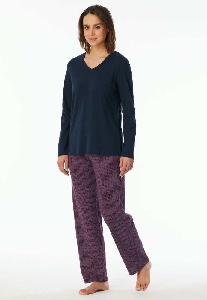 Schiesser - Uncover by  Pyjama UNCOVER Nightwear, für Damen, Dunkelblau, Größe 46