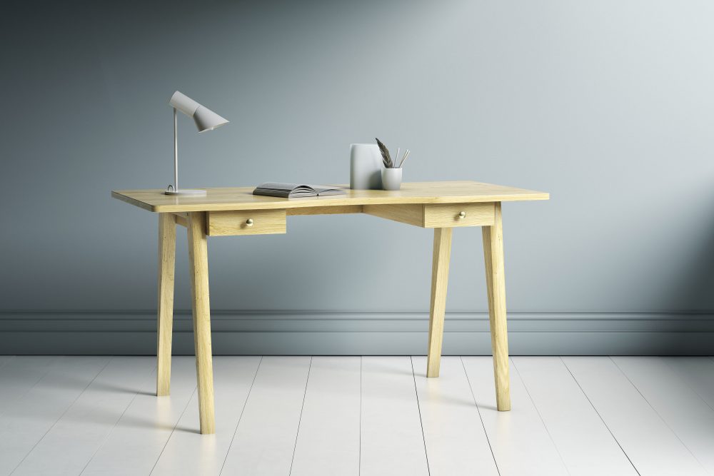 Woodman Schreibtisch »Peer«, im skandinavian Design, Tischbeine aus massiver Eiche