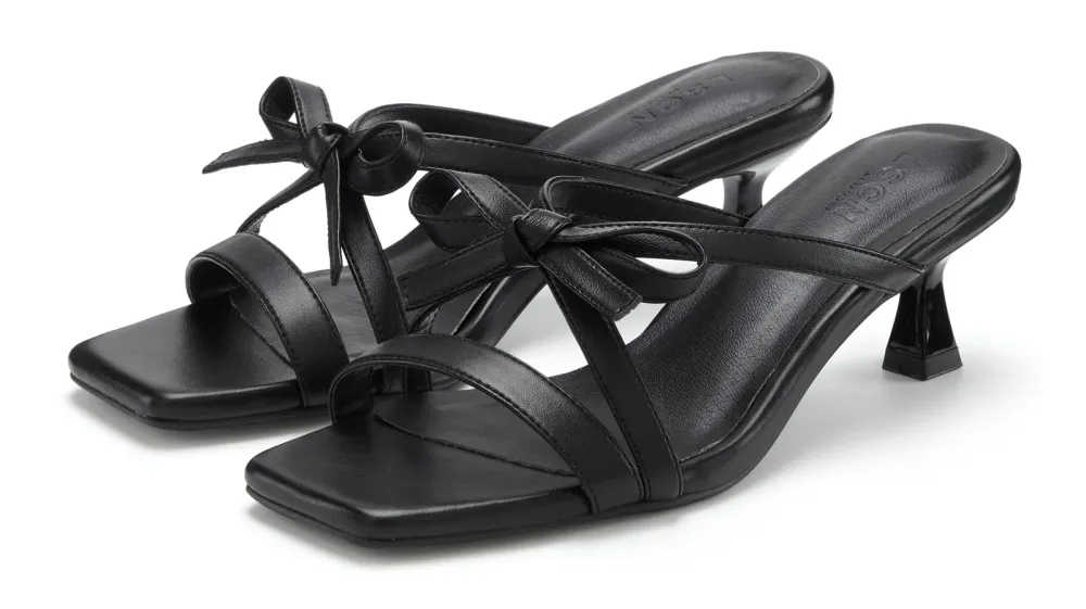 LSCN by LASCANA Pantolette Mule, Sandale, offener Schuh, in Karree-Form mit Kitten-Heel