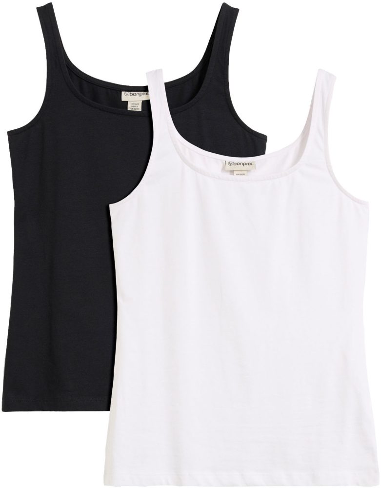 bonprix Tanktop Packung, 2 tlg. taillierte Passform, mit Carré-Ausschnitt