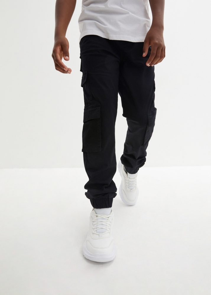 bonprix Cargohose aus Baumwolle mit Elasthan, bequeme Passform, mit grossen Taschen