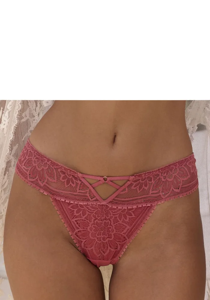 LASCANA String mit edlem Cut-Out aus floraler Jacquardspitze