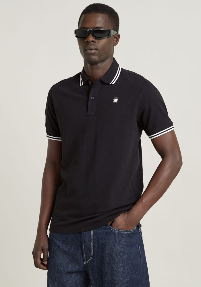 G-STAR - Poloshirt  Figurbetont-Dunda Slim Stripe Polo, für Herren, Schwarz, Größe S