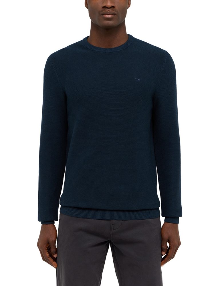 Mustang - Strickpullover  Bequem sitzend-Style Elliot, für Herren, Nachtblau, Größe S