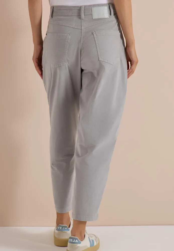 Mid Waist Barrel Leg Hose im Casual Fit