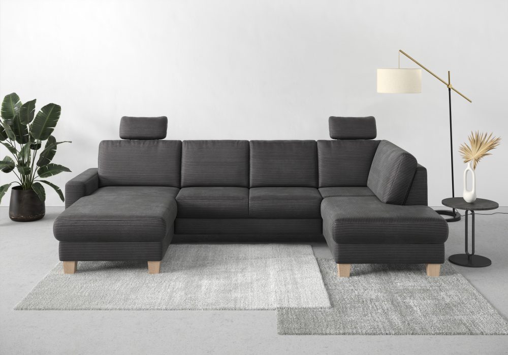 Home affaire Wohnlandschaft »Summer«, mit oder ohne Bettfunktion und Bettkasten, Cord-Bezug