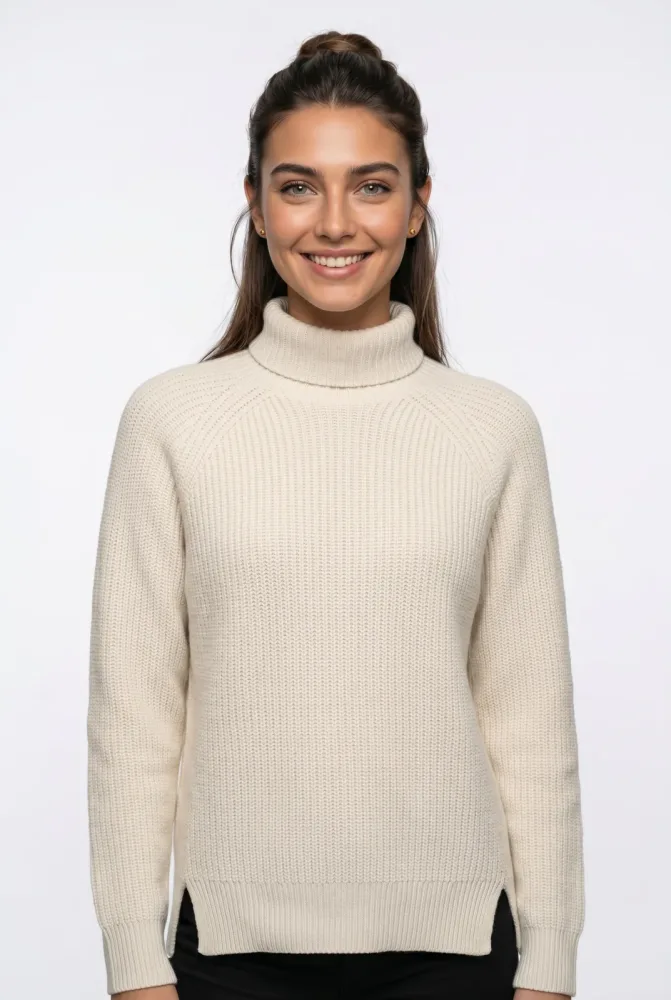 RICHROYAL Rollkragenpullover mit Seitenschlitzen, locker geschnitten, zeitlos