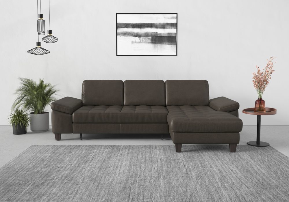 sit&more Ecksofa, Recamiere, mit oder ohne Bettfunktion, Bettkasten, Füsse wengefarben