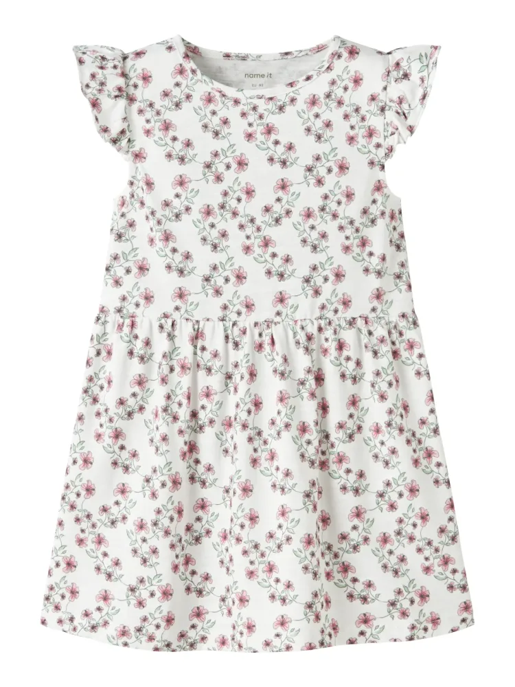 Name It - Kleid, Blumenmuster Kleid, 116, Weiss Bunt