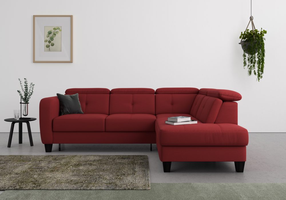 sit&more Ecksofa »Bellucci«, inklusive Kopfteilverstellung und Federkern, wahlweise mit Bettfunktion und Bettkasten
