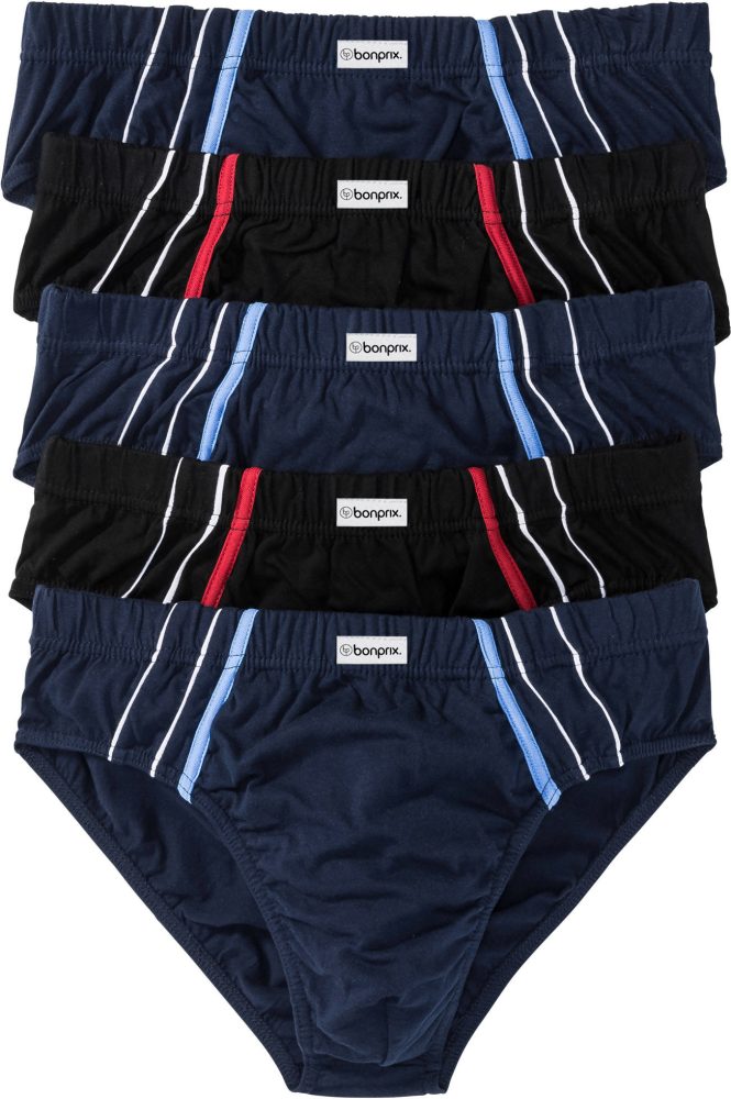 bonprix Maxislip Packung, 5 Stk. klassisch geschnittene Passform, sportive Optik, aus Baumwolle