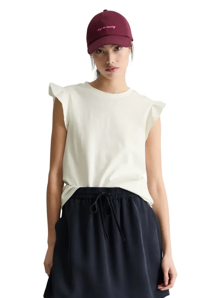 Marc OPolo DENIM Shirttop Volant-Ärmel, regular fit aus Material-Mix