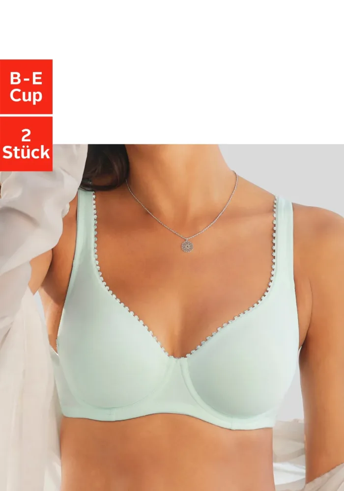 petite fleur T-Shirt-BH Packung, mit Bügel, Baumwoll-Qualität – auch ideal für grosse Grössen