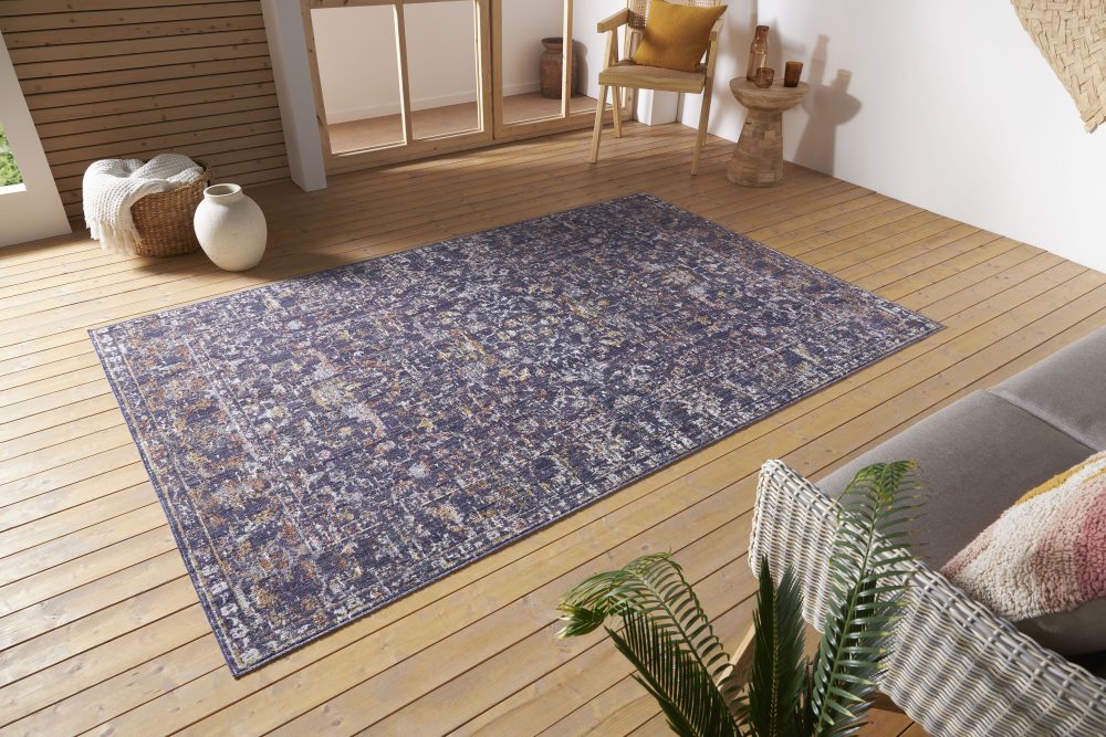 NOURISTAN Outdoorteppich »Sues«, rechteckig, 3 mm Höhe, In- und Outdoor, Faltbar und Waschmaschinenfest, geeignet für Fussbodenheizung, strapazierfähig, robust, pflegeleicht, ringsum gekettelt, kräftige Farben