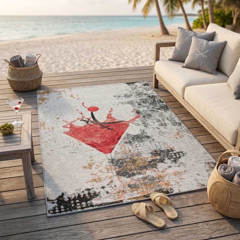 Sansibar Teppich »Rantum Beach SA-027«, rechteckig, Flachgewebe, modernes Design, In- und Outdoor geeignet