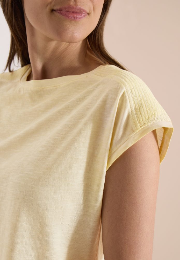 Cecil T-Shirt U-Boot-Ausschnitt, Garment-Dye Optik